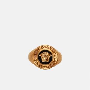 NWT Versace Medusa Enamel Signet Ring - unisex size 17 (US 8)